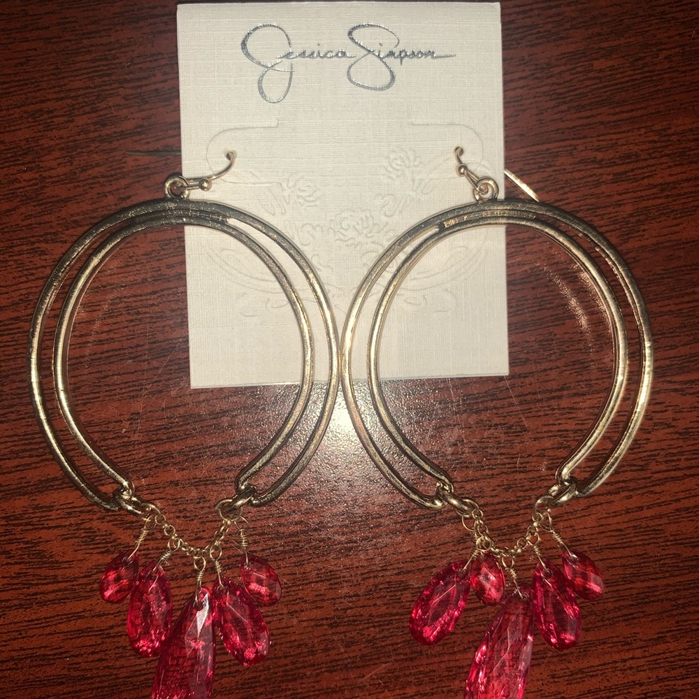 Jessica Simpson Pink/Gold Earrings
